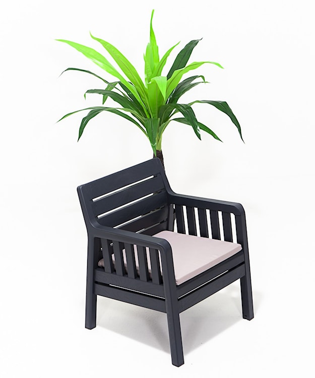Fotel ogrodowy Scrally z tworzywa sztucznego antracytowy  - zdjęcie 4