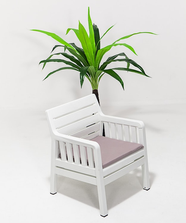Fotel ogrodowy Scrally z tworzywa sztucznego biały  - zdjęcie 3