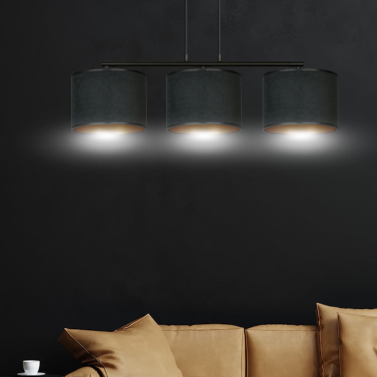 Lampa wisząca Hellid x3 72 cm czarna  - zdjęcie 3