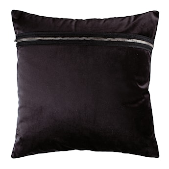 Poduszka dekoracyjna Sylvanca w tkaninie EASY CLEAN 45x45 cm czarna z zamkiem ozdobnym