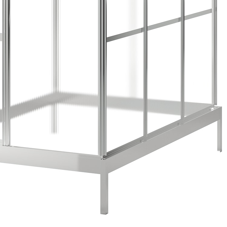 Szklarnia ogrodowa  aluminiowa poliwęglanowa 2,3 m2 trzysekcyjna z fundamentem 124x185 cm srebrna  - zdjęcie 6