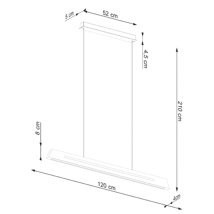 Lampa wisząca Skog LED 120 cm dąb 4000K  - zdjęcie 13