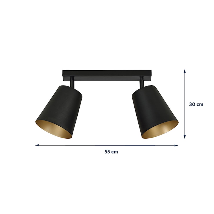 Lampa sufitowa Lanciano czarna ze złotym wnętrzem x2  - zdjęcie 3