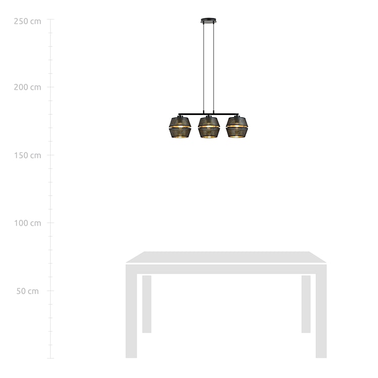 Lampa wisząca Shinds x3 czarno-złota  - zdjęcie 6