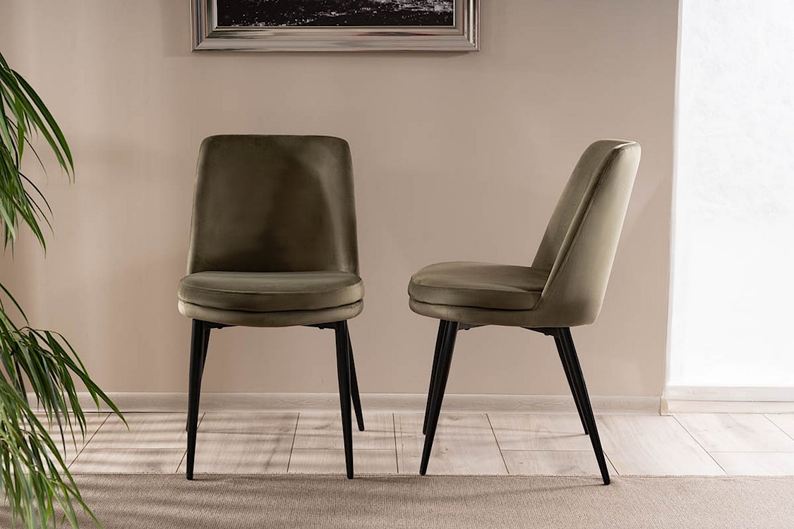 Krzesło tapicerowane Fiellian oliwkowy velvet  - zdjęcie 4