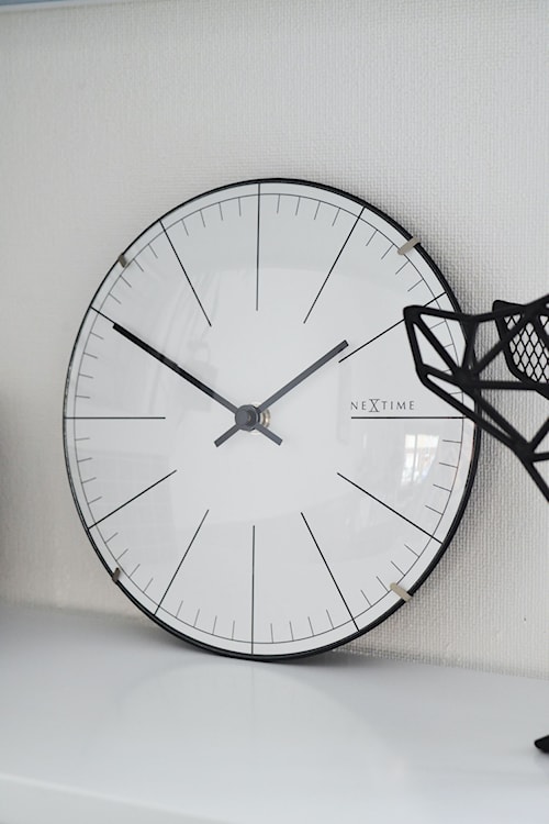 Zegar ścienny Big Stripe 20 cm biało-czarny  - zdjęcie 4