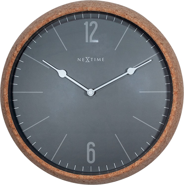 Zegar ścienny Cork 30 cm czarno-brązowy 