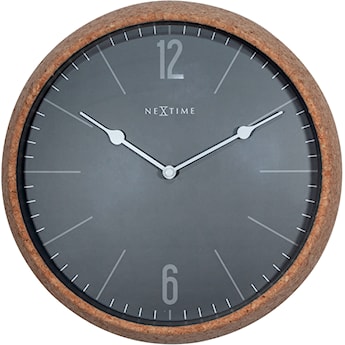 Zegar ścienny Cork 30 cm czarno-brązowy