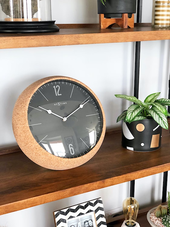 Zegar ścienny Cork 30 cm czarno-brązowy  - zdjęcie 3