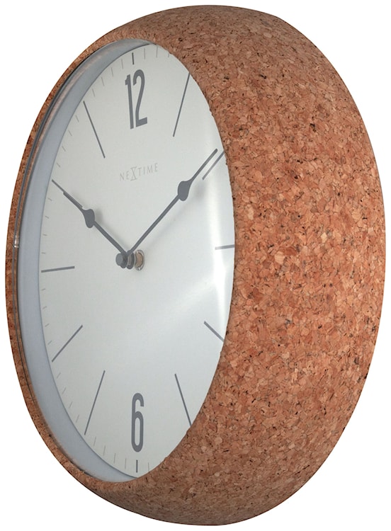 Zegar ścienny Cork 30 cm biało-brązowy  - zdjęcie 5