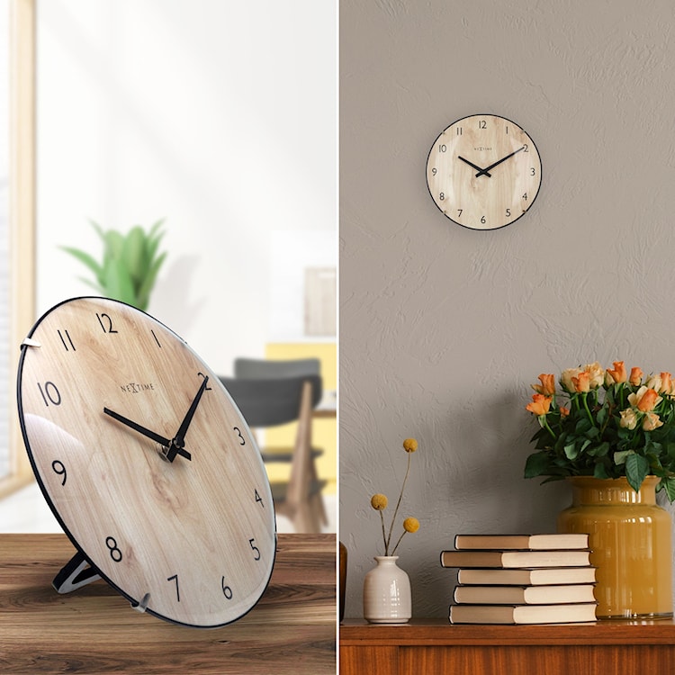 Zegar ścienny Edge Wood 20 cm jasnobrązowy  - zdjęcie 4
