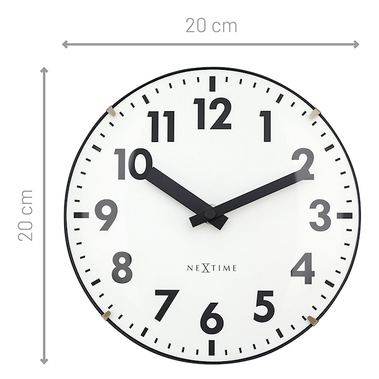 Zegar ścienny Duomo 20 cm biało-czarny  - zdjęcie 11