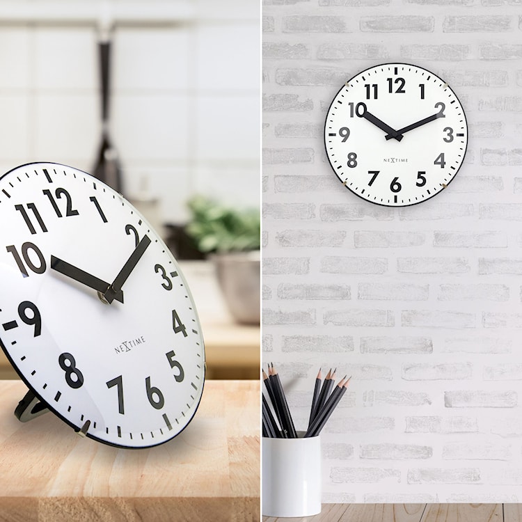 Zegar ścienny Duomo 20 cm biało-czarny  - zdjęcie 4