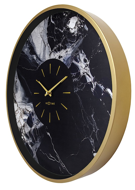 Zegar ścienny Marble 48 cm czarno-złoty  - zdjęcie 4