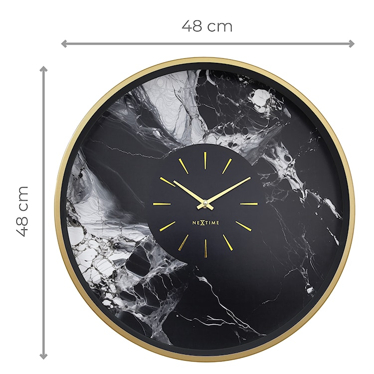 Zegar ścienny Marble 48 cm czarno-złoty  - zdjęcie 7