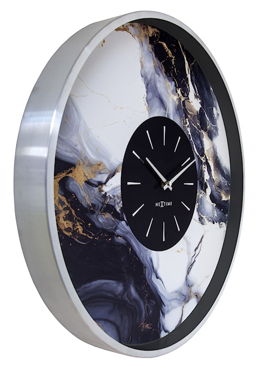 Zegar ścienny Marble 48 cm niebiesko-srebrny  - zdjęcie 3