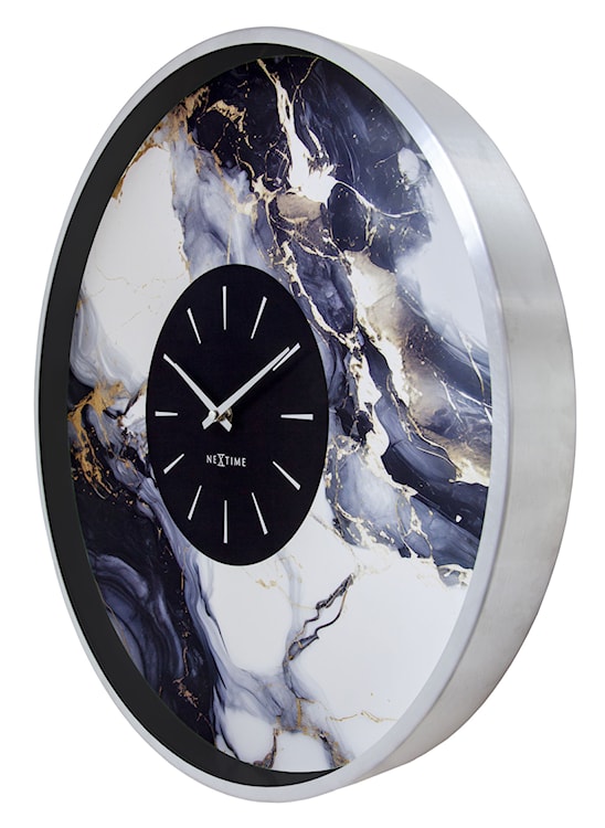 Zegar ścienny Marble 48 cm niebiesko-srebrny  - zdjęcie 4