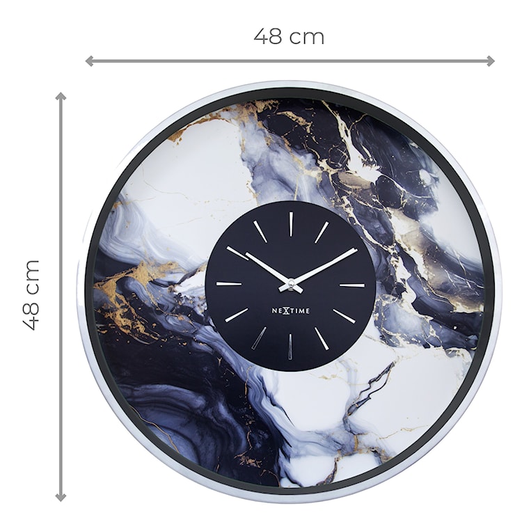 Zegar ścienny Marble 48 cm niebiesko-srebrny  - zdjęcie 7