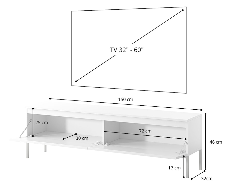 Szafka RTV Bemmi 150 cm Ciemnozielony  - zdjęcie 7