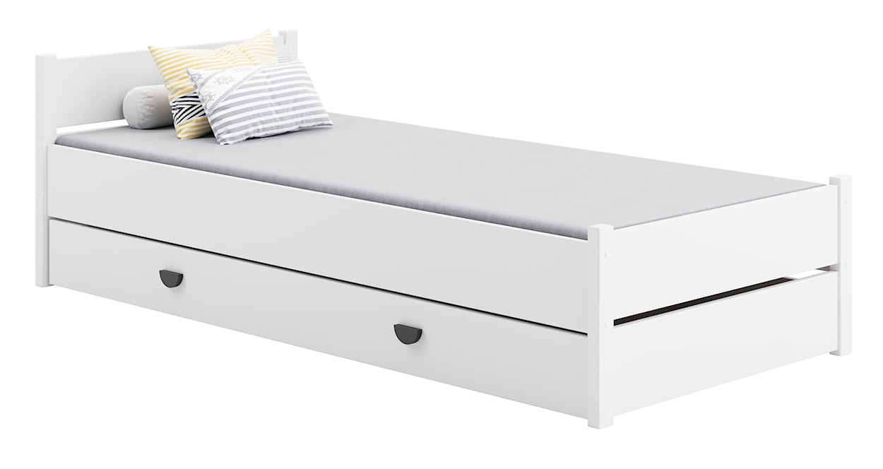 Łóżko Laringo 90x200 cm dla dziecka białe z szufladą