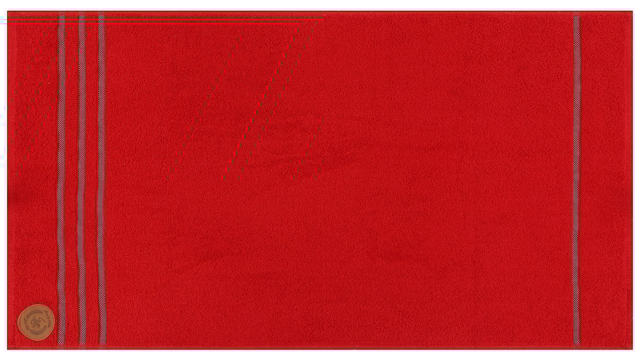 Zestaw dwóch ręczników Beverly Hills Polo Club 90x50 cm bawełniane biały/czerwony  - zdjęcie 2