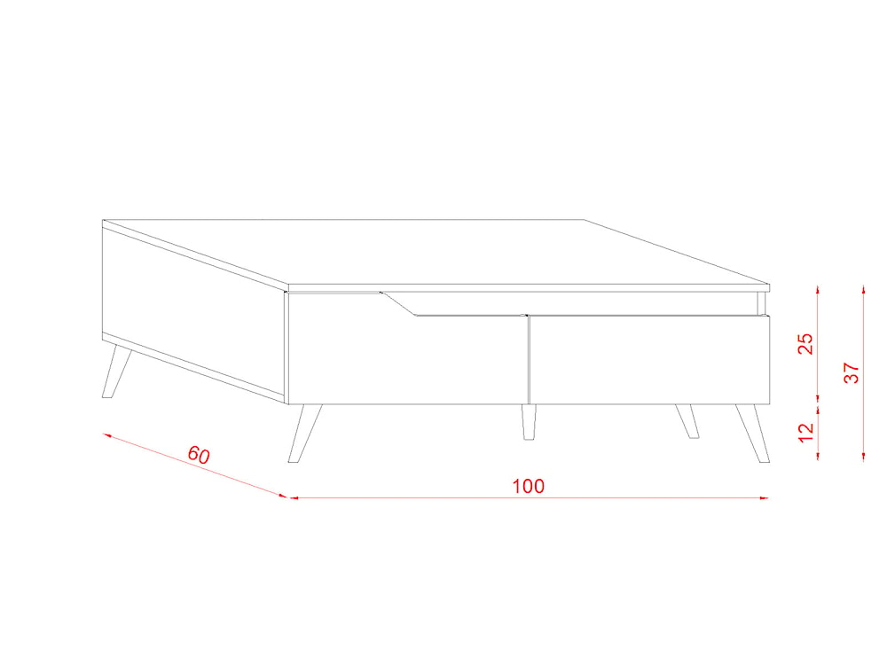 Stolik kawowy Alphard 100x60 cm Dąb craft złoty/ Biały mat  - zdjęcie 8