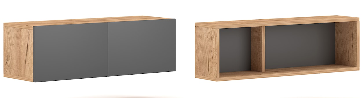 Zestaw dwóch szafek  Pacados wiszące 80 cm Dąb craft złoty/ Grafitowy 