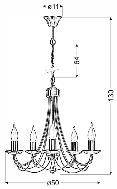Żyrandol Muza x5 patynowy  - zdjęcie 4