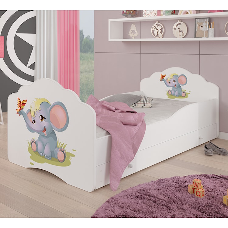Łóżko dziecięce Sissa 140x70 cm Słonik z szufladą  - zdjęcie 2