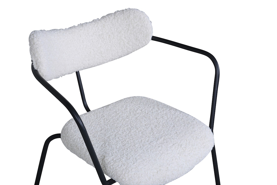 Fotel Hingtor biały w tkaninie boucle  - zdjęcie 4