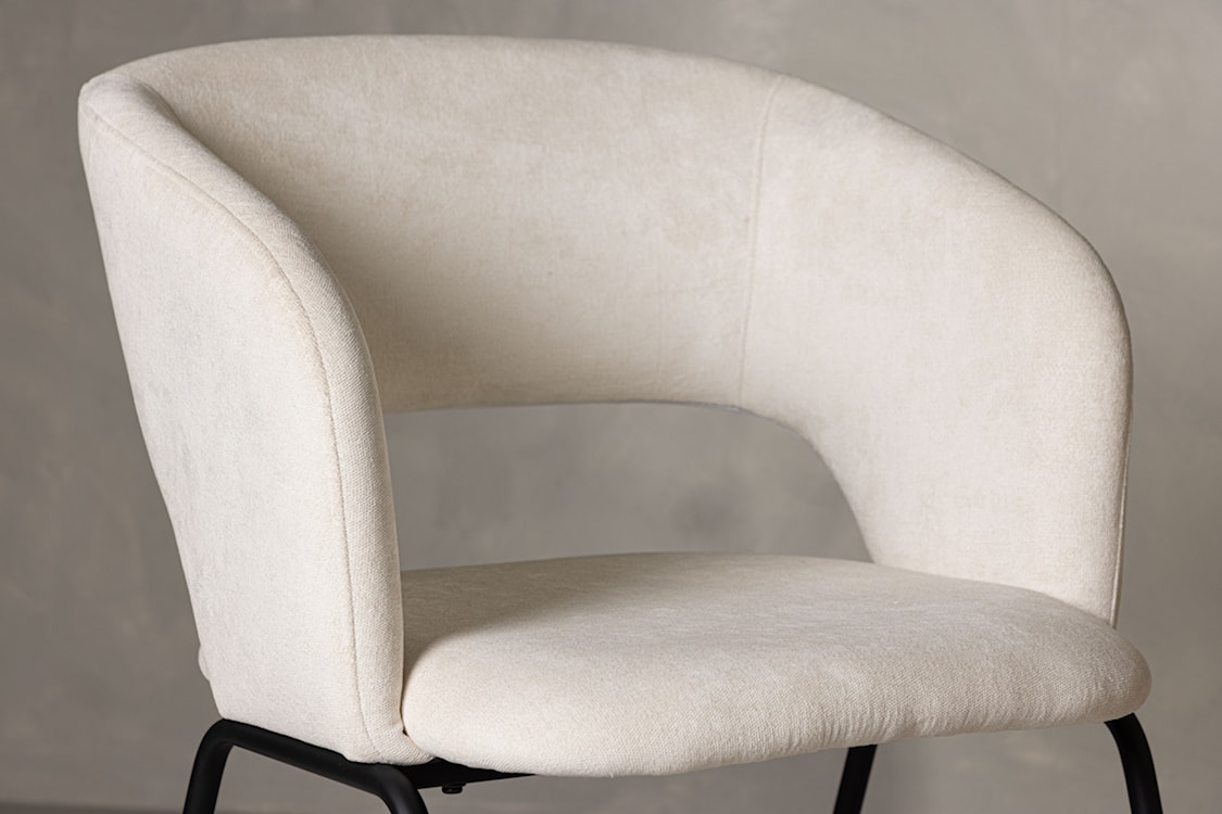 Krzesło tapicerowane Arfulle biały len  - zdjęcie 4