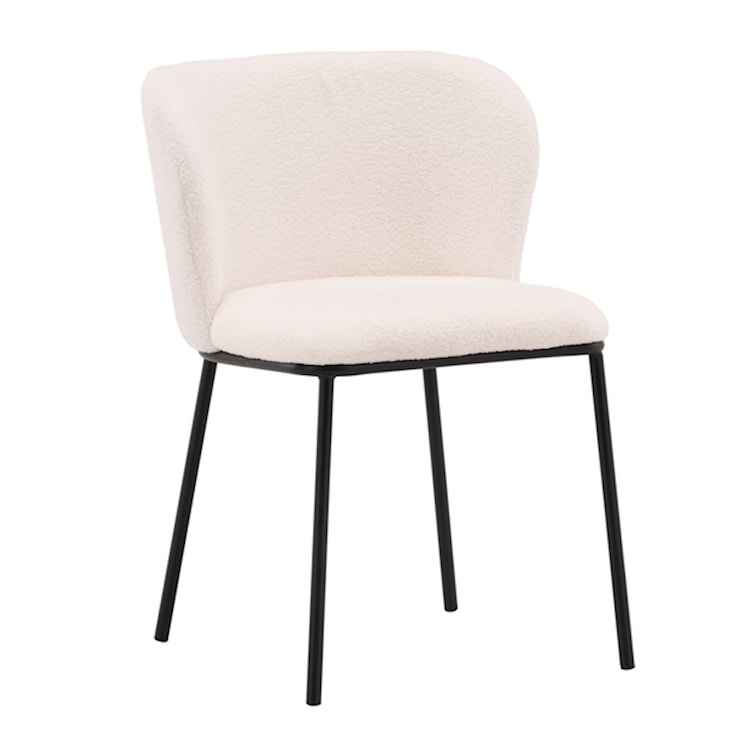 Krzesło tapicerowane Muells białe w tkaninie boucle  - zdjęcie 8