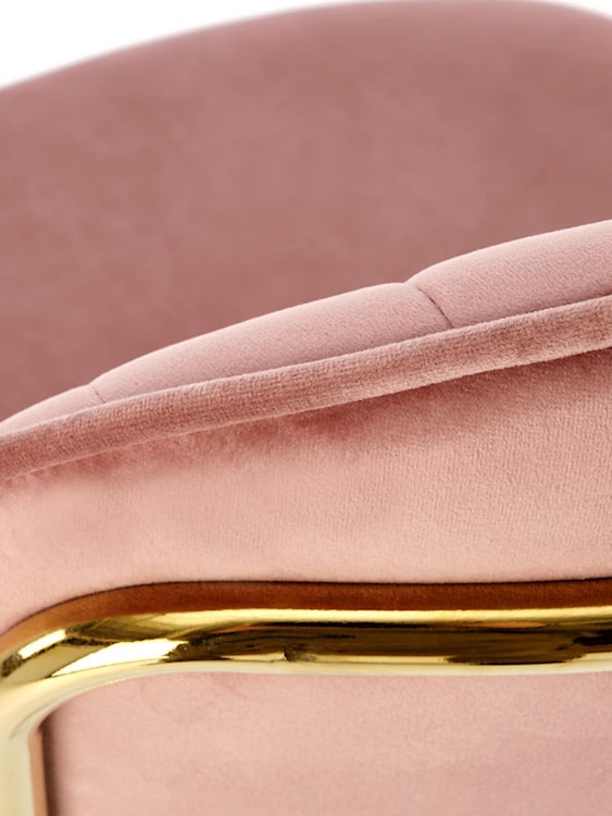 Krzesło tapicerowane Revisant różowy velvet na złotej podstawie  - zdjęcie 2