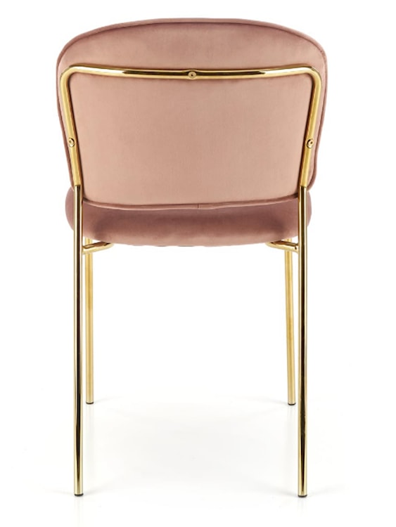 Krzesło tapicerowane Revisant różowy velvet na złotej podstawie  - zdjęcie 5