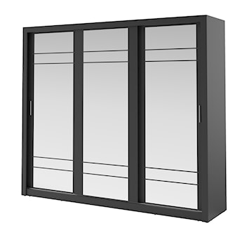 Szafa Arti 250 cm z trzema lustrami czarna