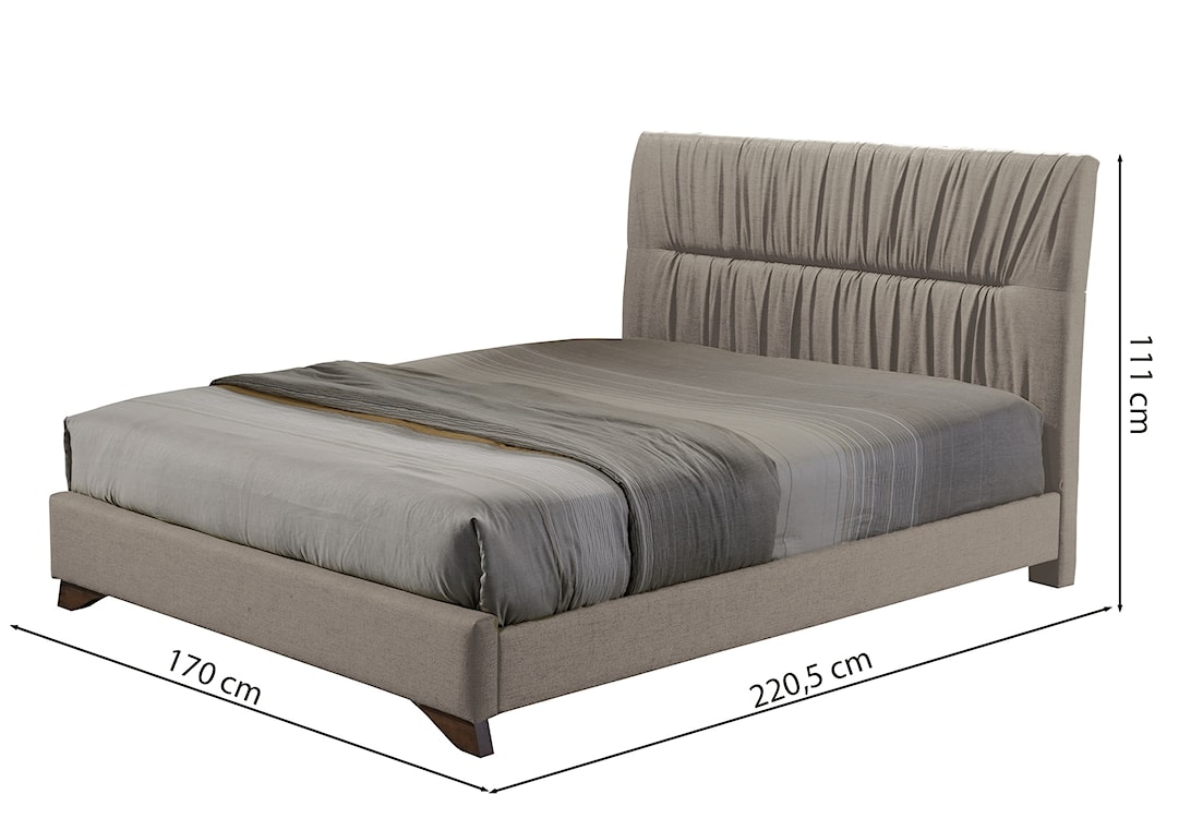 Łóżko tapicerowane Llana 160x200 cm beżowy velvet  - zdjęcie 2