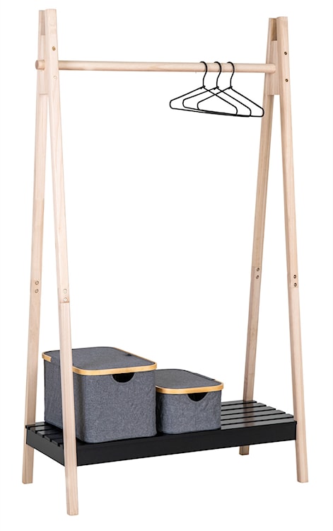 Wieszak stojący Liccort czarny/naturalny  - zdjęcie 3