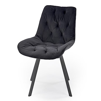 Krzesło tapicerowane Omnially z ozdobnym pikowaniem czarne