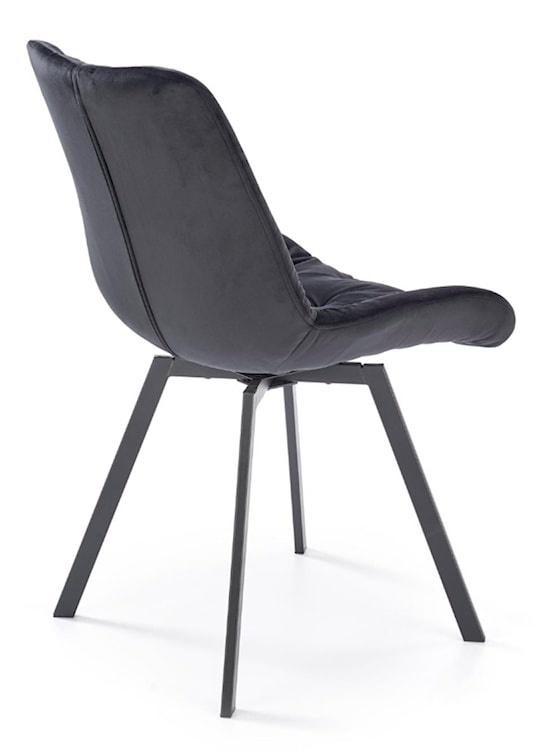 Krzesło tapicerowane Omnially z ozdobnym pikowaniem czarne  - zdjęcie 4