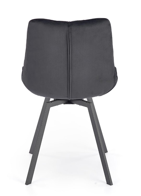 Krzesło tapicerowane Omnially z ozdobnym pikowaniem czarne  - zdjęcie 6
