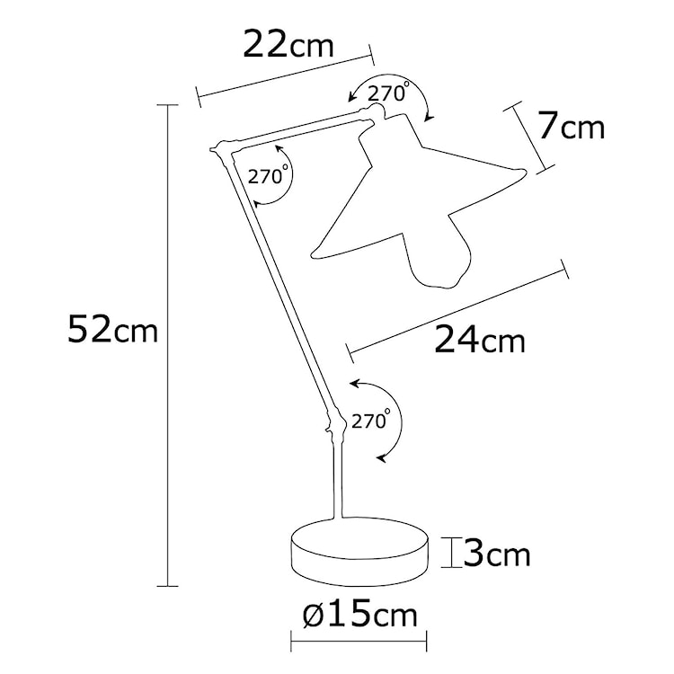 Lampa stołowa Jaspara kapelusz średnica 24 cm czarna  - zdjęcie 6