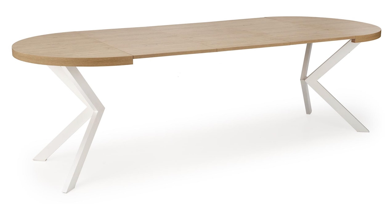 Stół rozkładany Obereler 100-250x100 cm dąb złoty/ biały  - zdjęcie 6