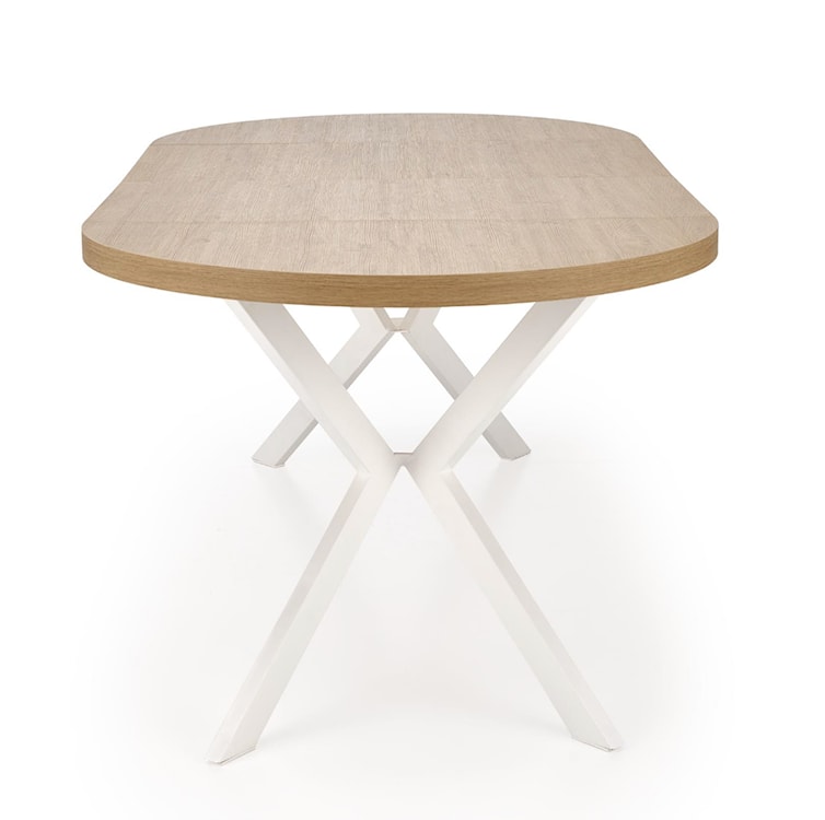 Stół rozkładany Obereler 100-250x100 cm dąb złoty/ biały  - zdjęcie 8