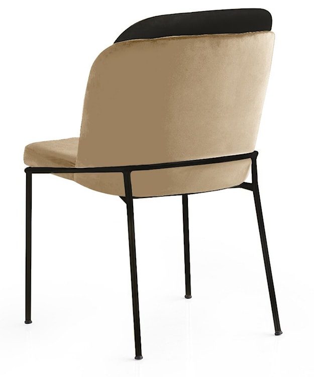 Krzesło tapicerowane Messipped beżowo/czarne  - zdjęcie 2