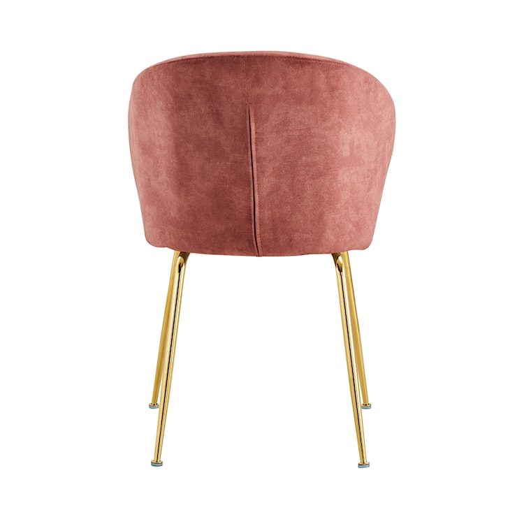 Krzesło tapicerowane Mealize w tkaninie hydrofobowej różowy velvet na złotych nogach  - zdjęcie 3