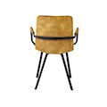 Krzesło tapicerowane z podłokietnikami Unurgunite musztardowe  - zdjęcie 3