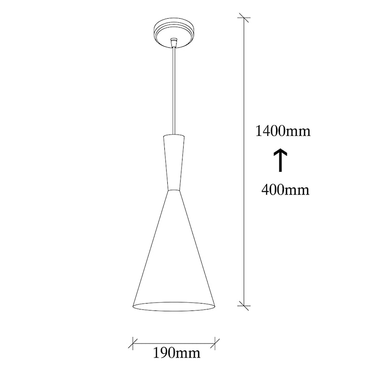 Lampa sufitowa Palmares kapelusz średnica 19 cm z czerwonym kablem  - zdjęcie 7