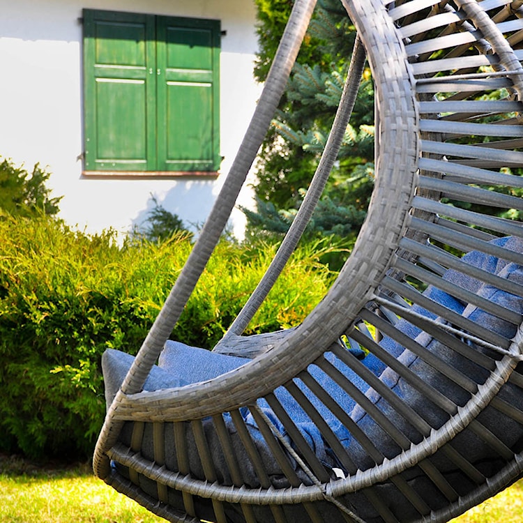 Fotel wiszący ogrodowy Noler kokon bujany szary  - zdjęcie 7