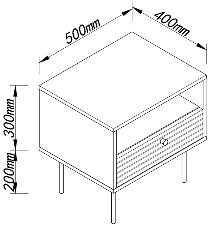 Stolik nocny Ossively z szufladą mokka  - zdjęcie 2