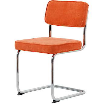Krzesło tapicerowane Dessaus na chromowanej podstawie pomarańczowe